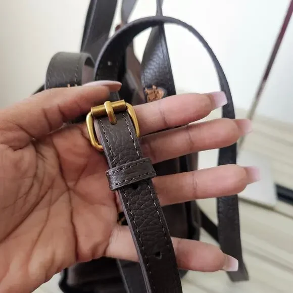 American Leather Brown Suede Auburn Mini Crossbody Bag - Picture 6 of 9